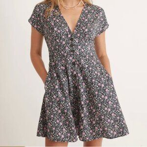Marine Layer - Camila Mini Dress - Black Floral - Large